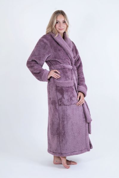 ALTA dlouhý dámský župan se šálovým límcem, Bezinka, vel. XXL, galerie